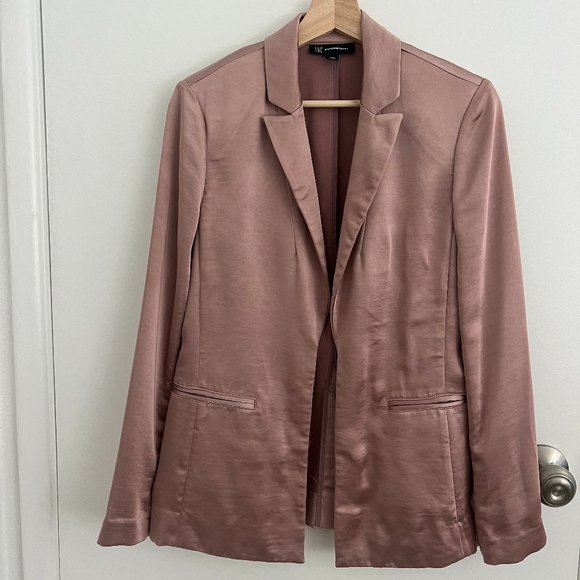 I.N.C INTERNATIONAL CONCEPTS -  PINK SATIN OPEN FACED BLAZER - Picture 2 of 2